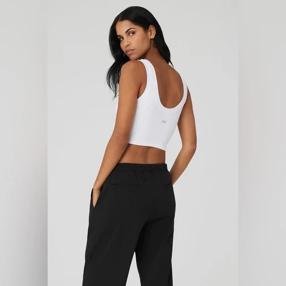 New with tags ALO Yoga White Wellness Tank Size: Medium Sold Out - Picture 2 of 10